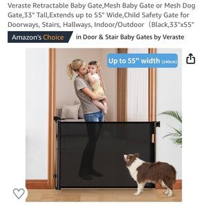 Veraste Retractable Baby Gate,Mesh Baby Gate